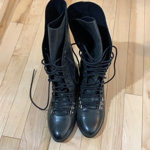 Miz Mooz Harney Black Leather Lace-up boots size 7/37.5